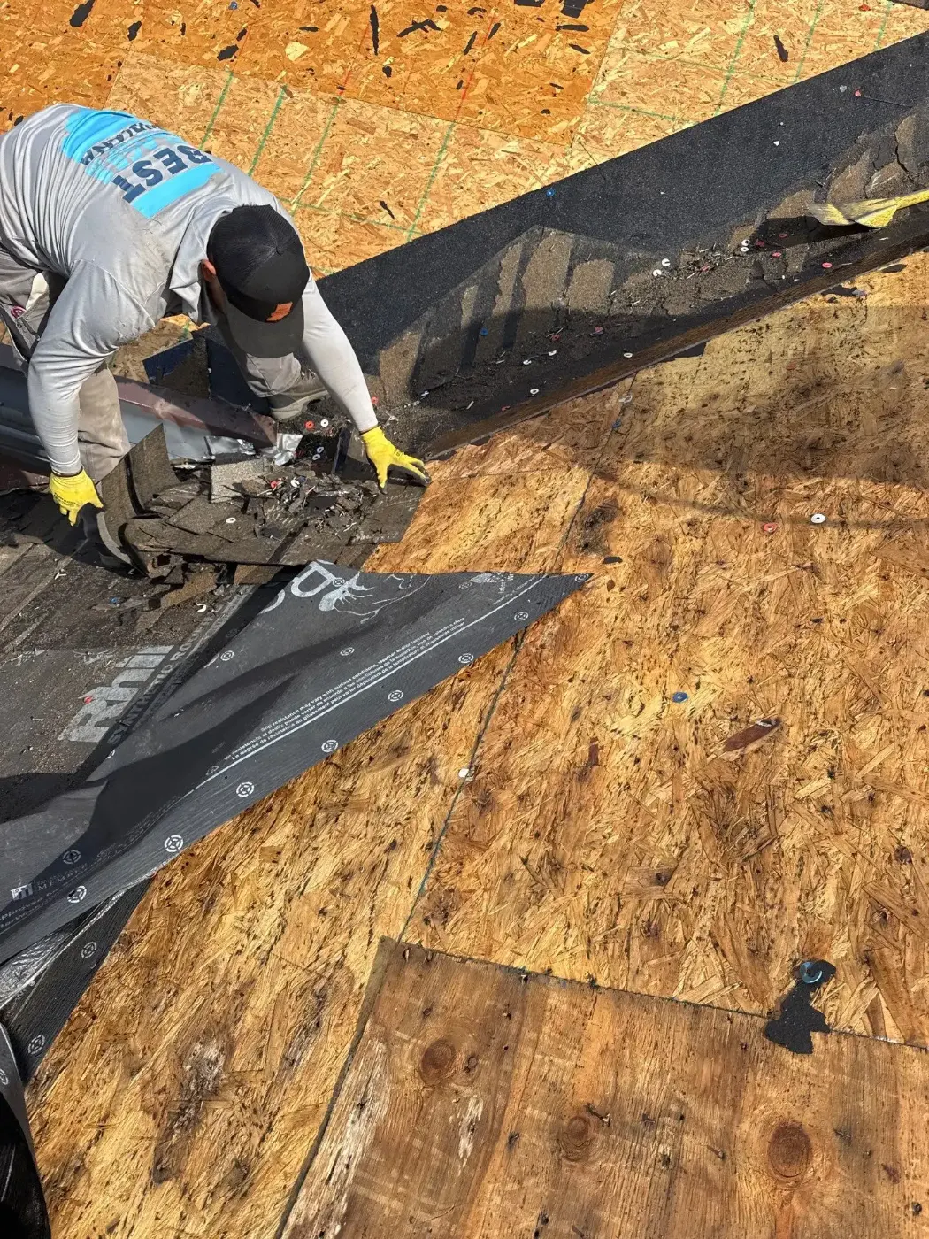 Tarping and dry-in on a Clarks Hill commercial roof